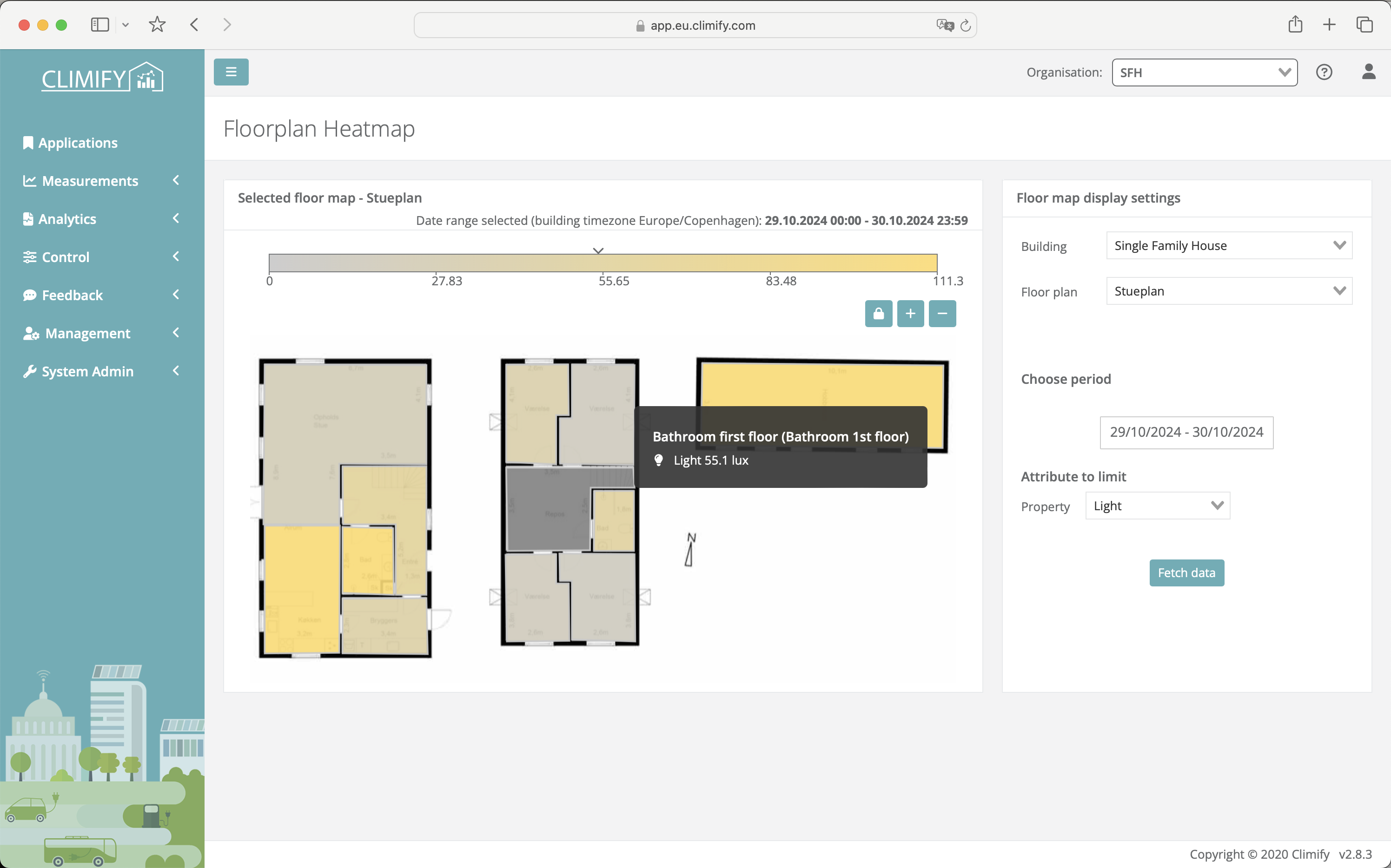 iaq historicla heatmap floorplan